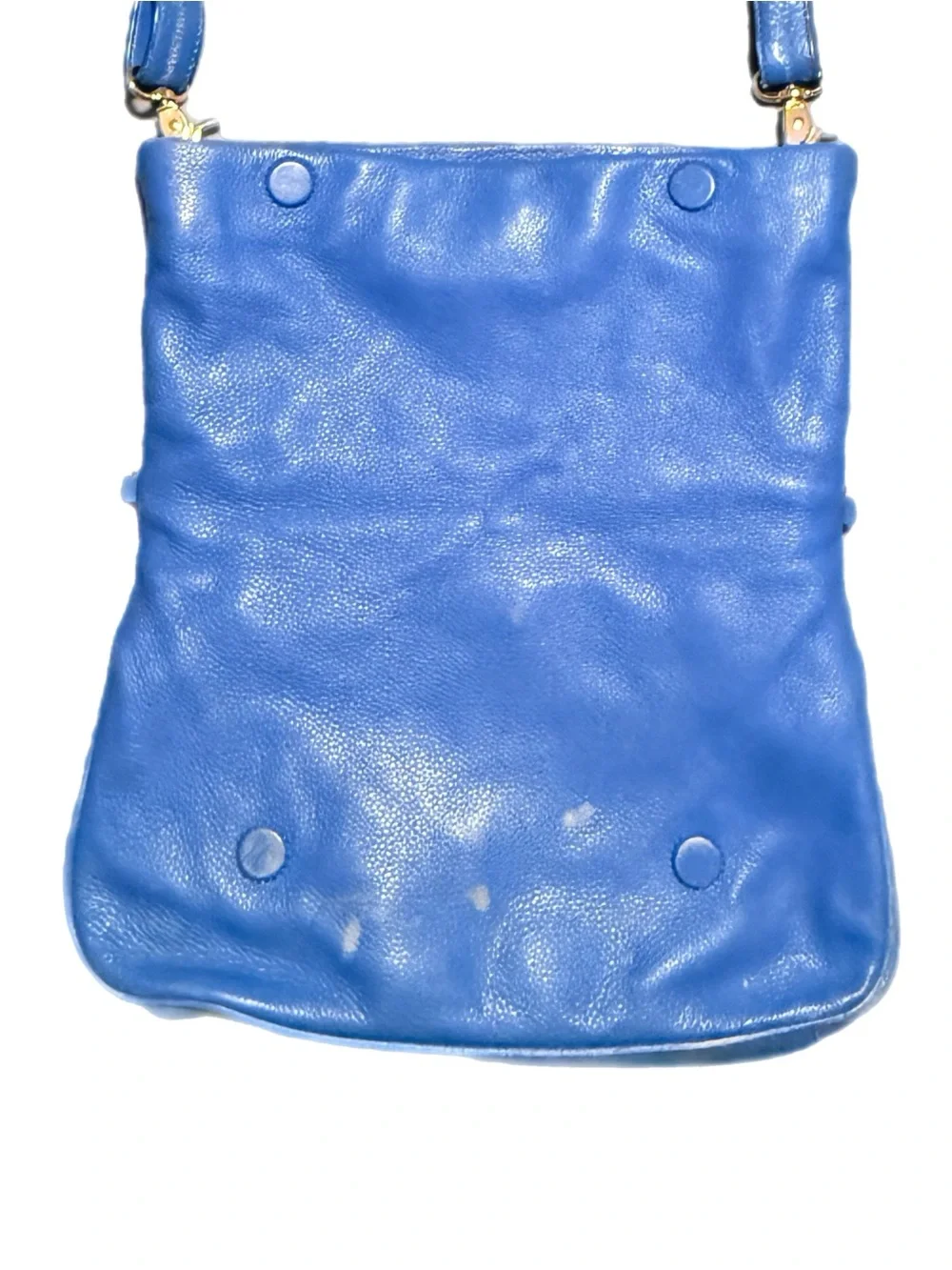 TORY BURCH Bright Blue Pebbled Leather 2 Way Shoulder Bag with Gold Logo - Picture 7 of 16